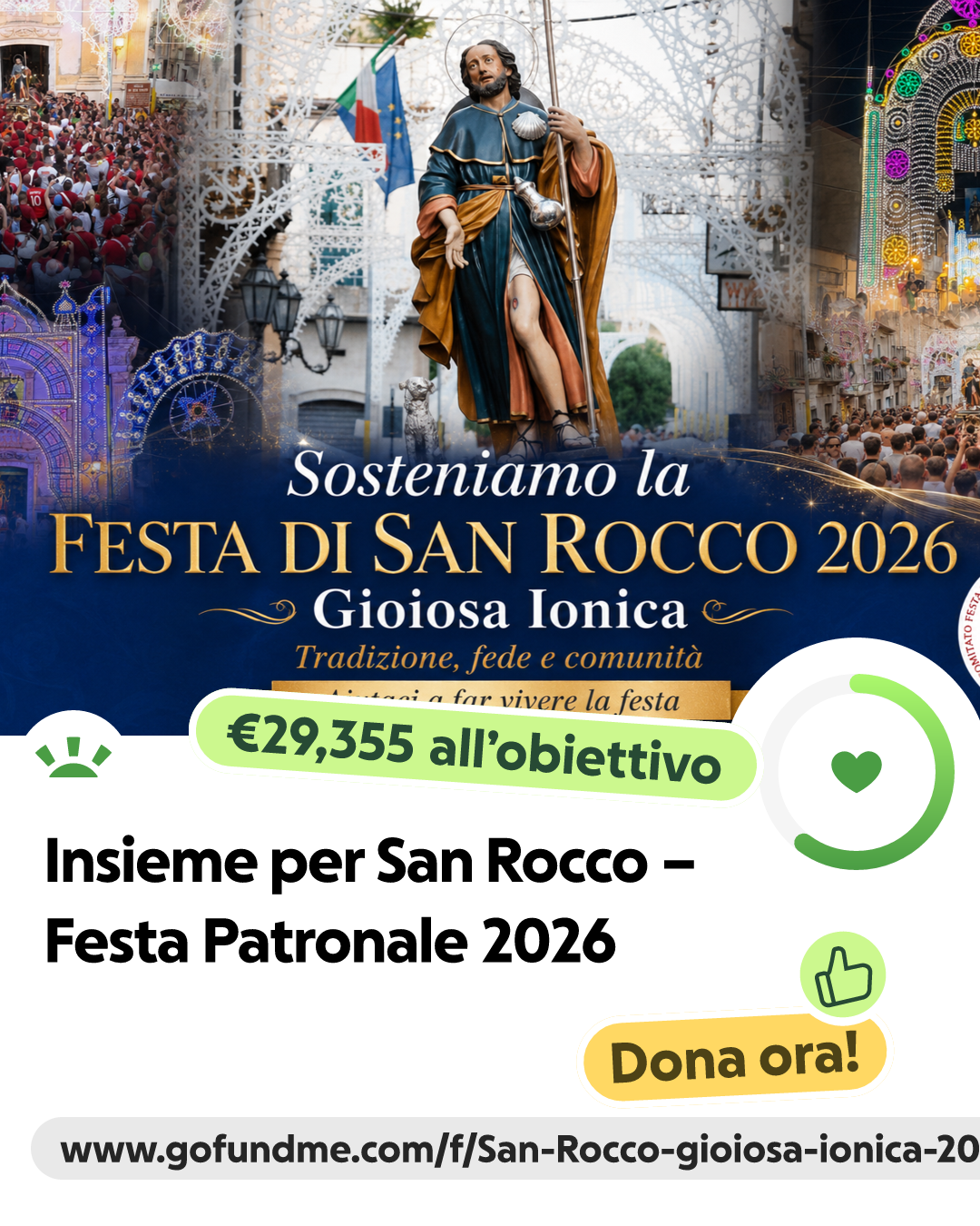 Fundraiser by Comitato Festa San Rocco Gioiosa Ionica : Insieme per San ...