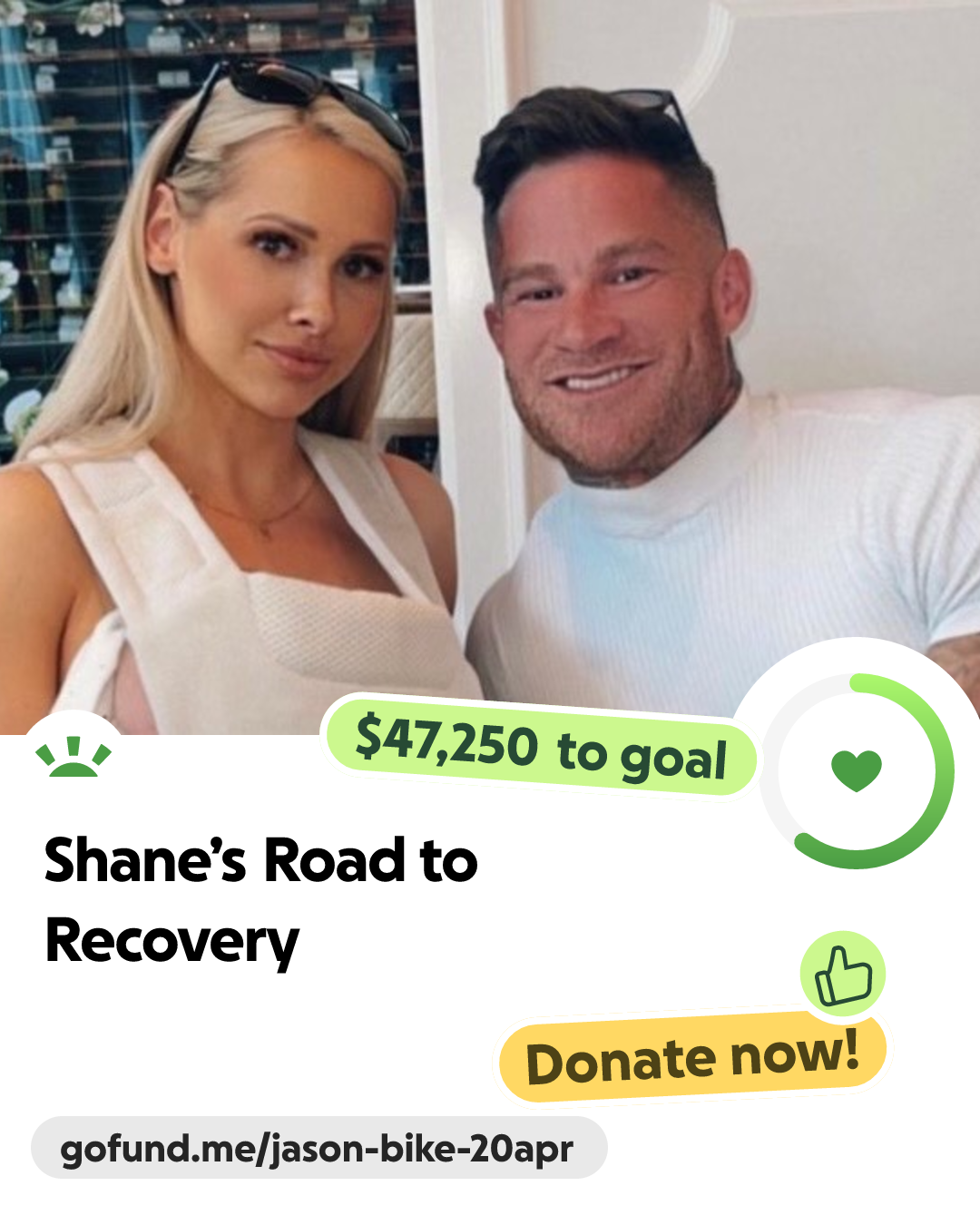 Fundraiser for Irina Post by Jason Taj : Shane's Road to Recovery