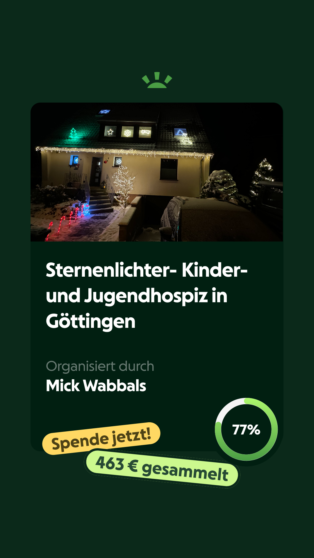Fundraiser by Mick Wabbals : Sternenlichter- Kinder- und Jugendhospiz in Göttingen