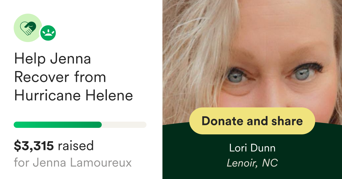 Fundraiser By Lori Dunn : Help Jenna Recover From Hurricane Helene