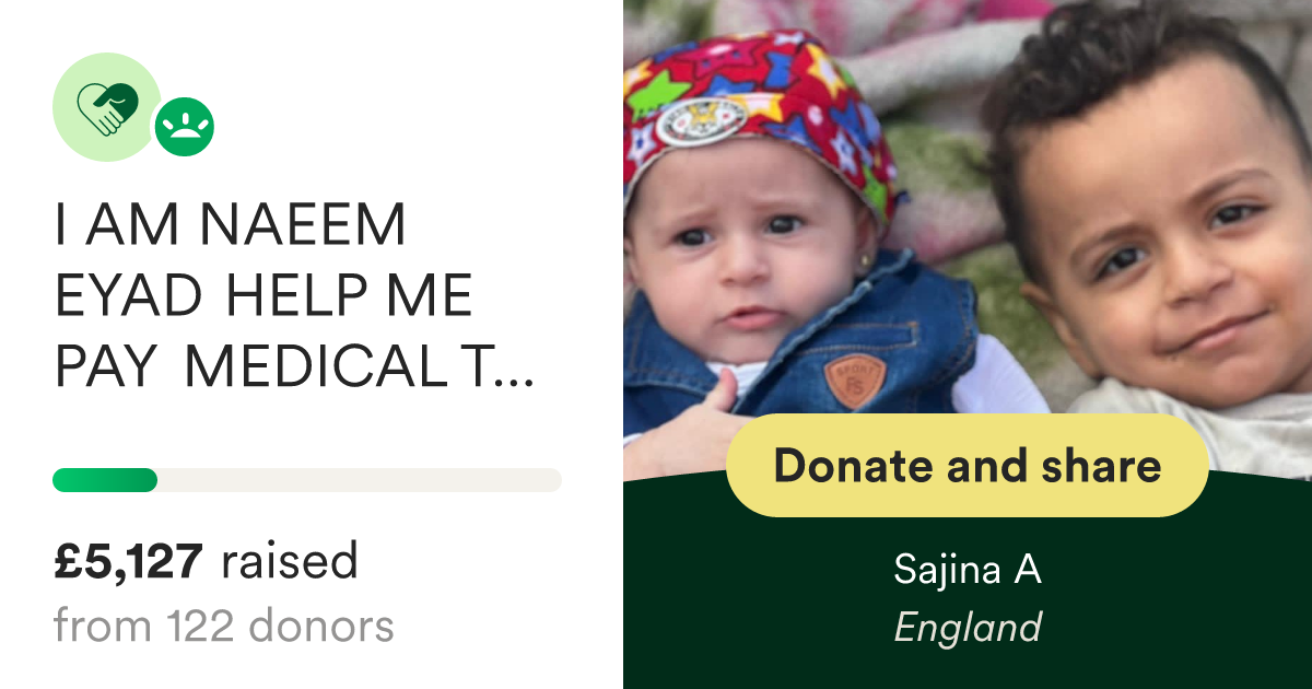 Donate to I AM NAEEM EYAD HELP ME PAY MEDICAL TREATMENT FOR MY WIFE, organized by Sajina A