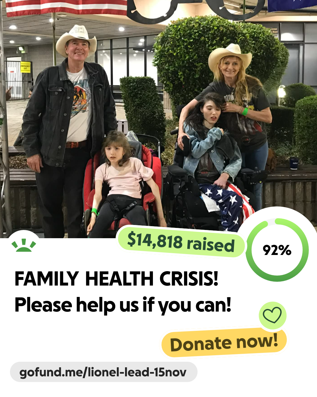 View of Fundraiser by Lionel Aitken : FAMILY HEALTH CRISIS! Please help us if ...
