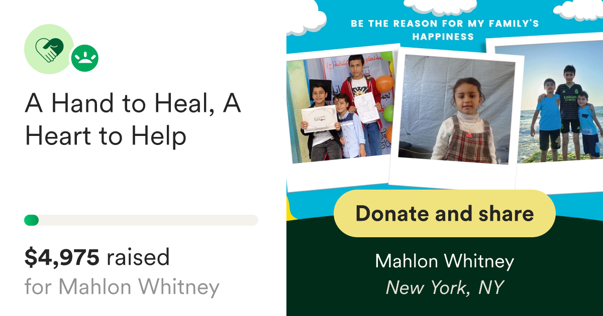 Donate to A Hand to Heal, A Heart to Help, organized by Mahlon Whitney